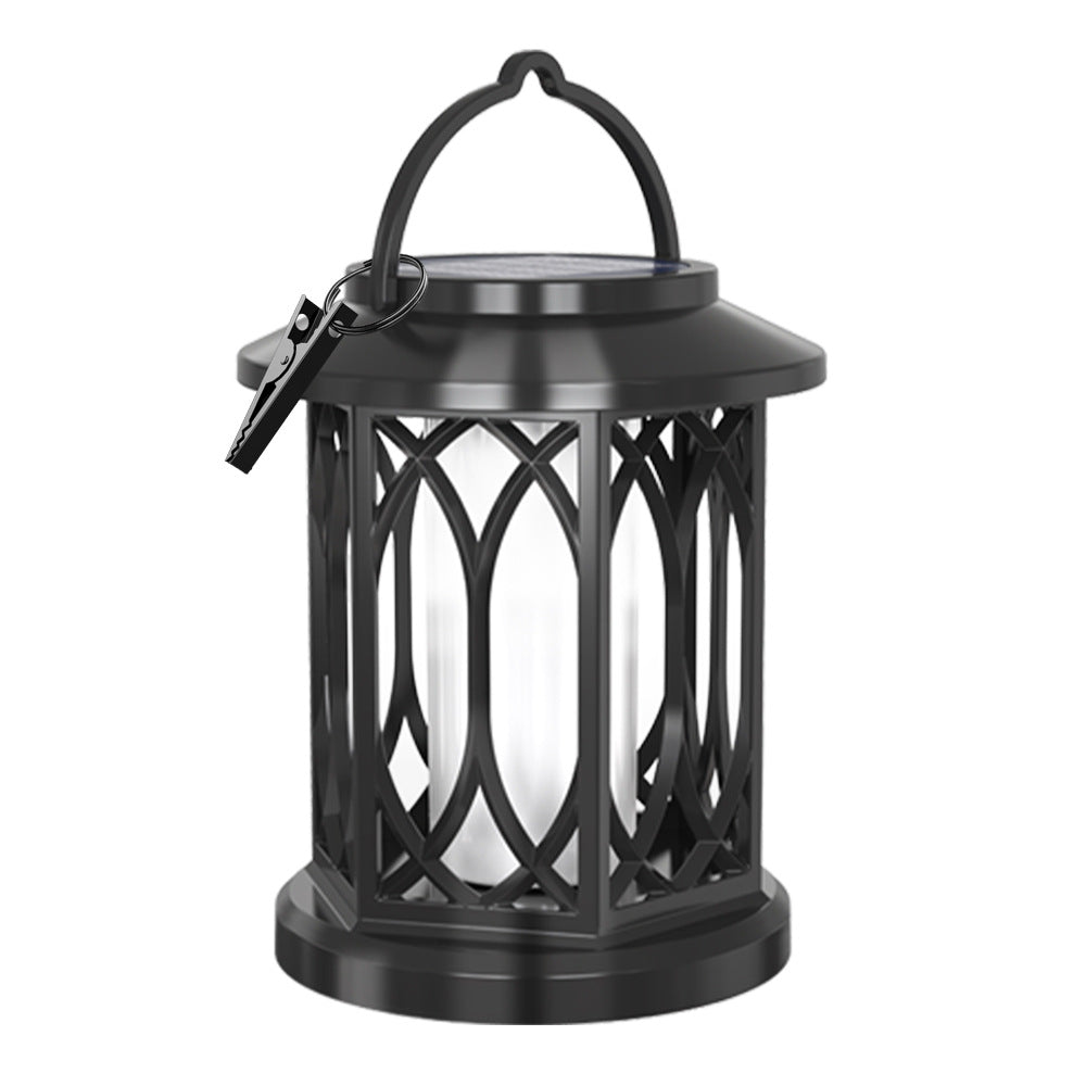 Decorative Solar Hanging Lantern With Metal Lattice Panels