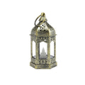 Moroccan Style Hexagonal Metal LED Lantern