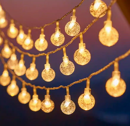 Decorative Outdoor LED Star And Globe String Lights Weather-Resistant Versatile Hanging Garland