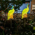Ornamental Solar-Powered Peacock Garden Stake Lights With LED Resin Sculpture And Waterproof Stainless Steel Stake Happy Growers