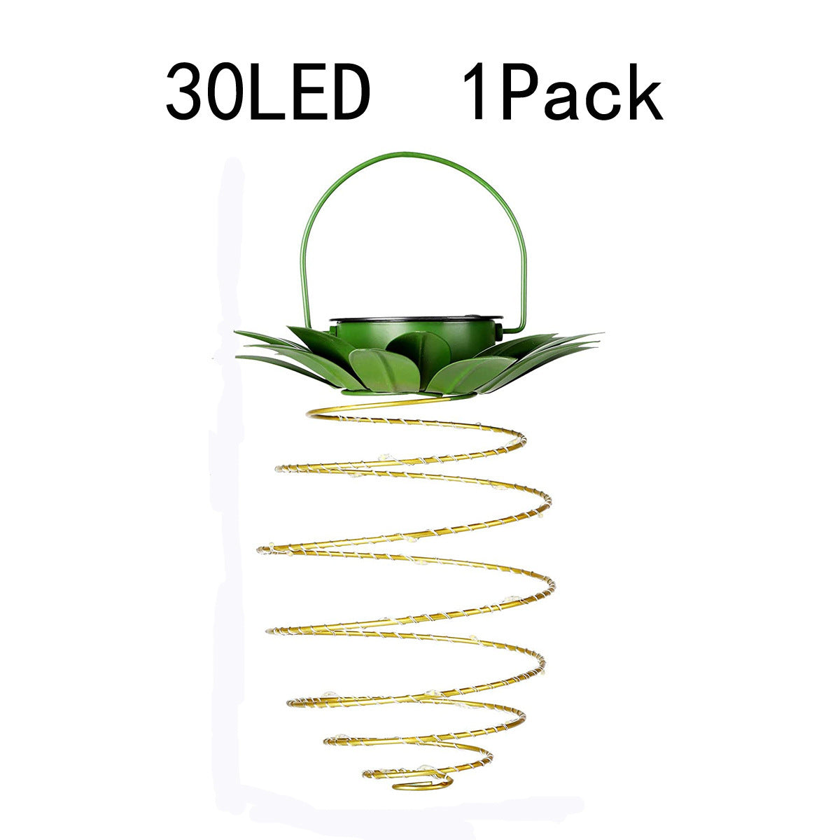Spiral Hanging Solar LED Lantern With Lotus Canopy And Carrying Handle