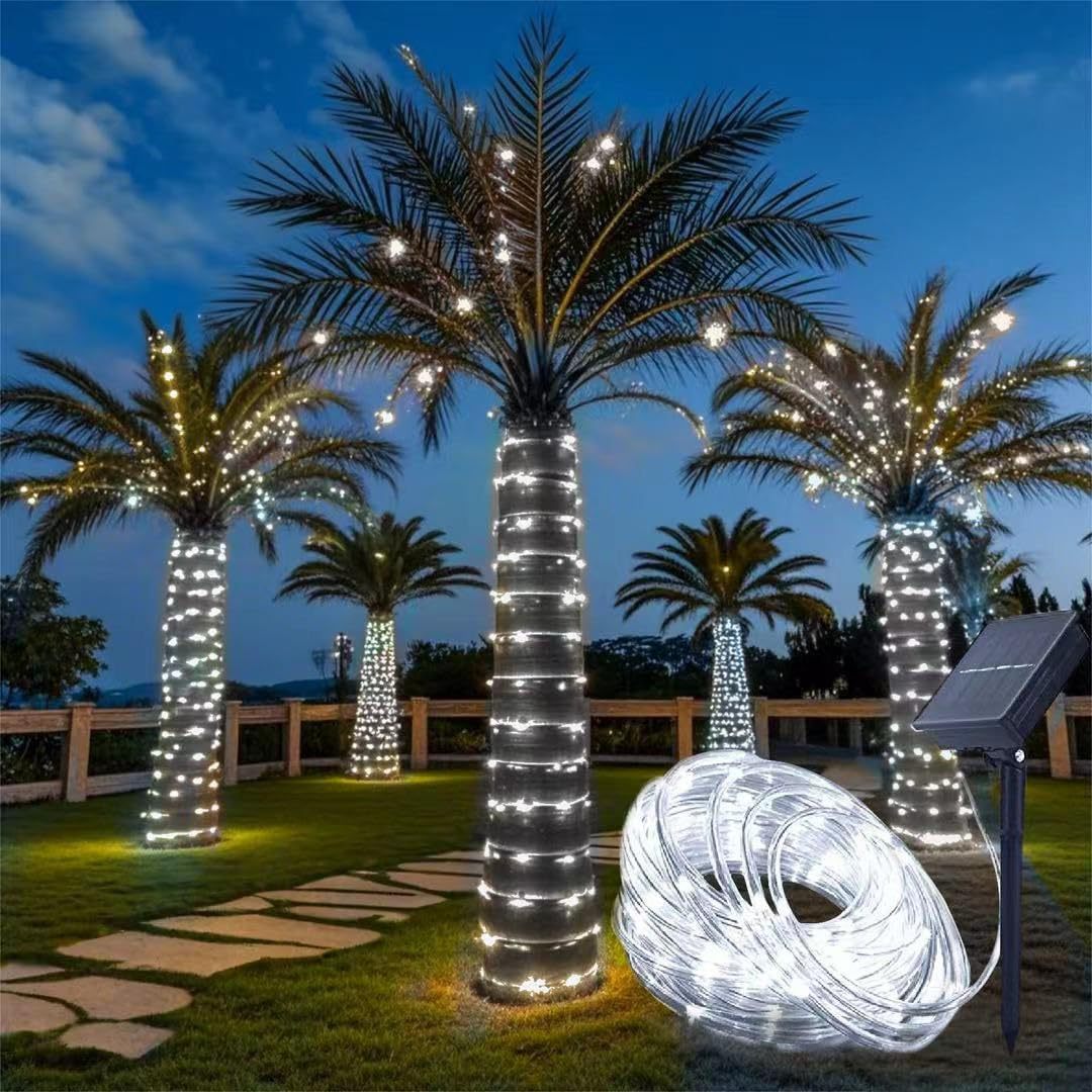 Premium outdoor solar-powered waterproof LED rope lights for trees