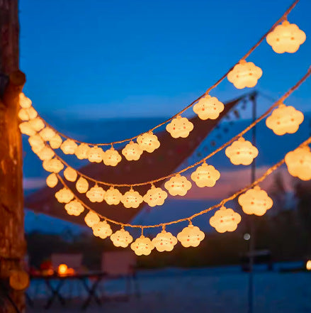 Decorative Outdoor LED Star And Globe String Lights Weather-Resistant Versatile Hanging Garland