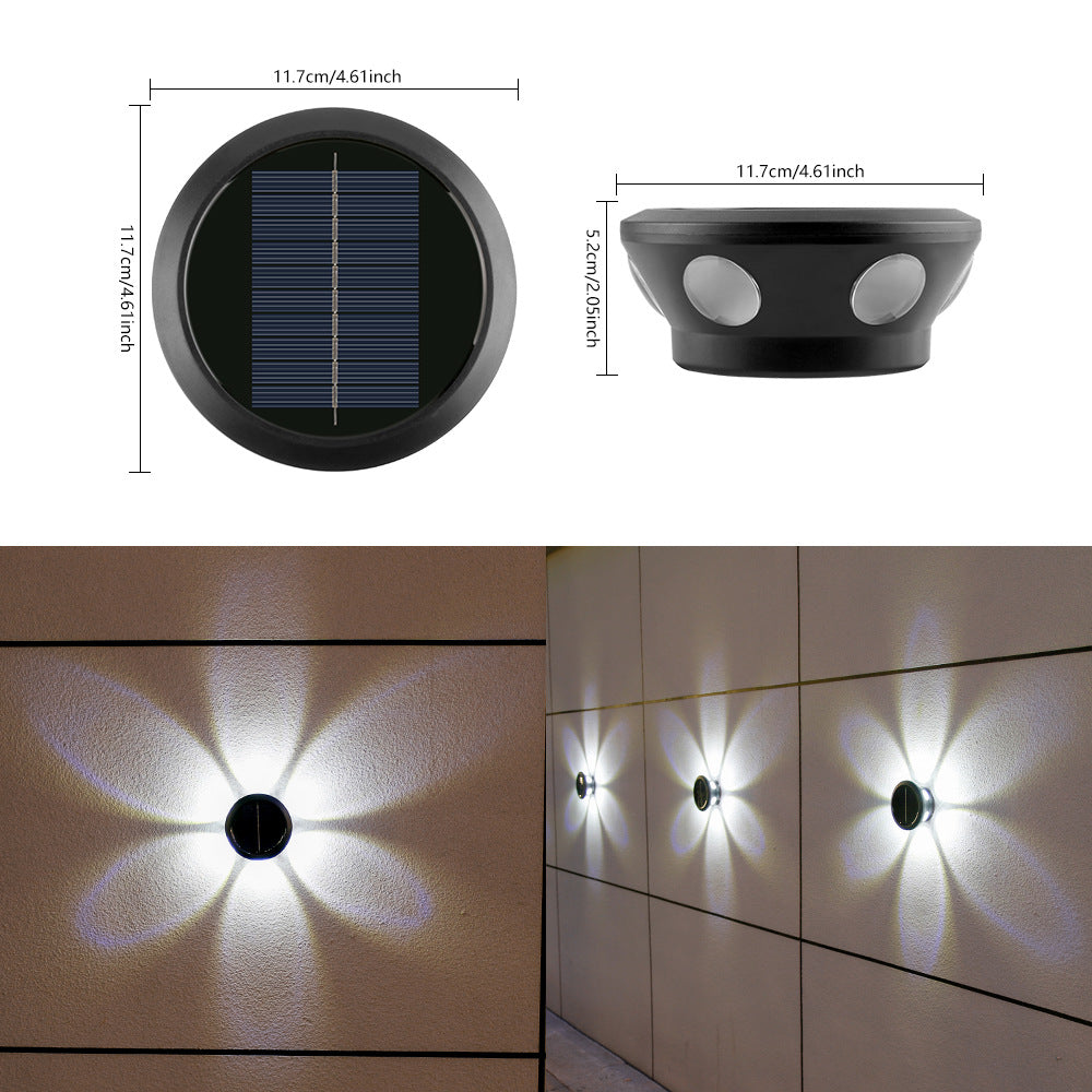 Outdoor Solar Wall Light Multi-Beam LED Decorative Accent