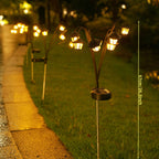 Outdoor Solar Lantern Pathway Stake Lights with Multi-Head Vintage Lamp Design