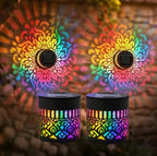 Decorative Solar RGB Mandala Projection Wall And Stake Garden Light