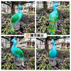 Ornamental Solar-Powered Peacock Garden Stake Lights With LED Resin Sculpture And Waterproof Stainless Steel Stake Happy Growers