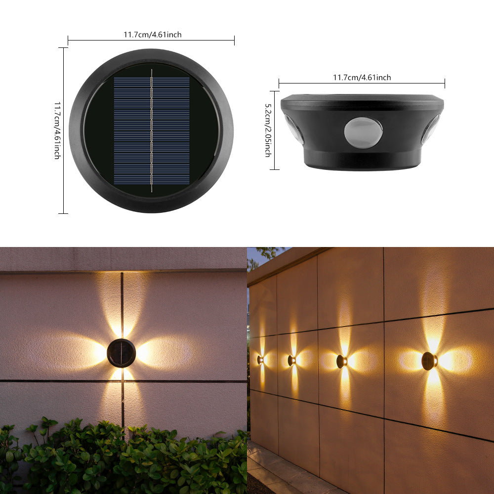 Outdoor Solar Wall Light Multi-Beam LED Decorative Accent