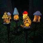 Whimsical Solar-Powered LED Fairy House Garden Stake