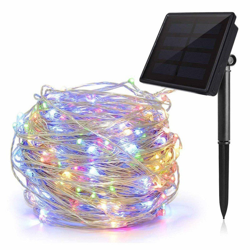 Ultra-Flexible Solar Micro-LED Fairy String Lights With Waterproof Ground-Mount Panel