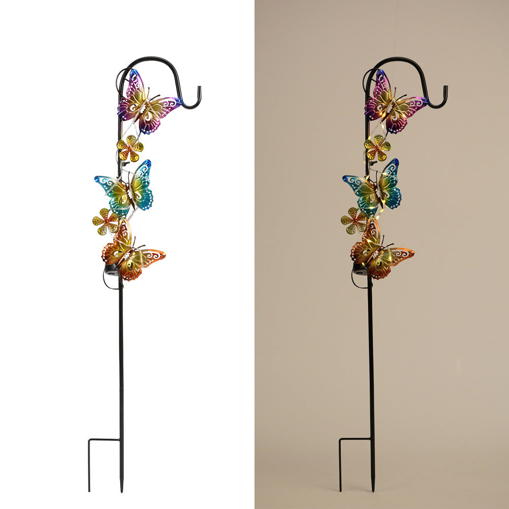 Solar LED Butterfly Garden Stake Decorative Metal Yard Ornament
