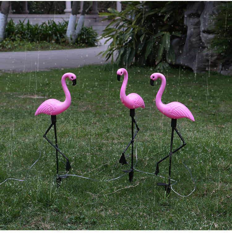 Decorative Solar Flamingo Garden Stake Lamp With Adjustable Metal Arm And Integrated LED