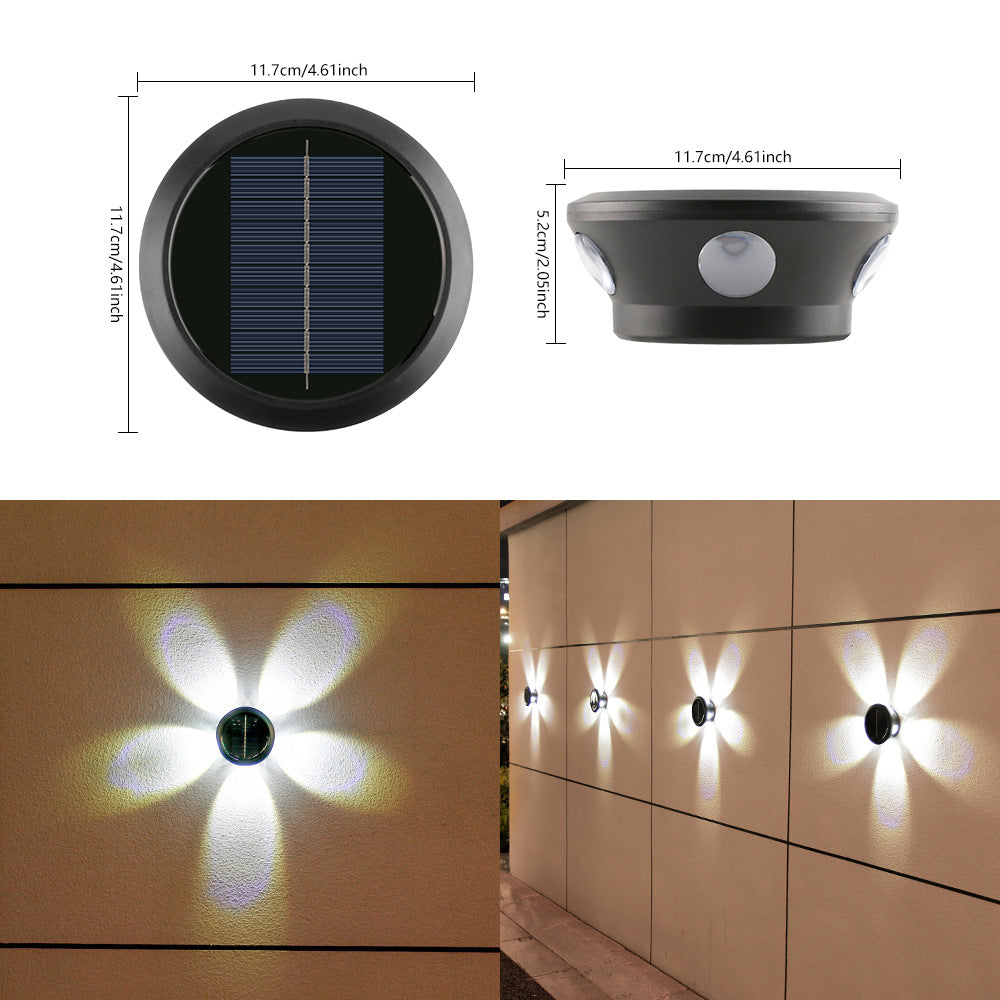 Outdoor Solar Wall Light Multi-Beam LED Decorative Accent