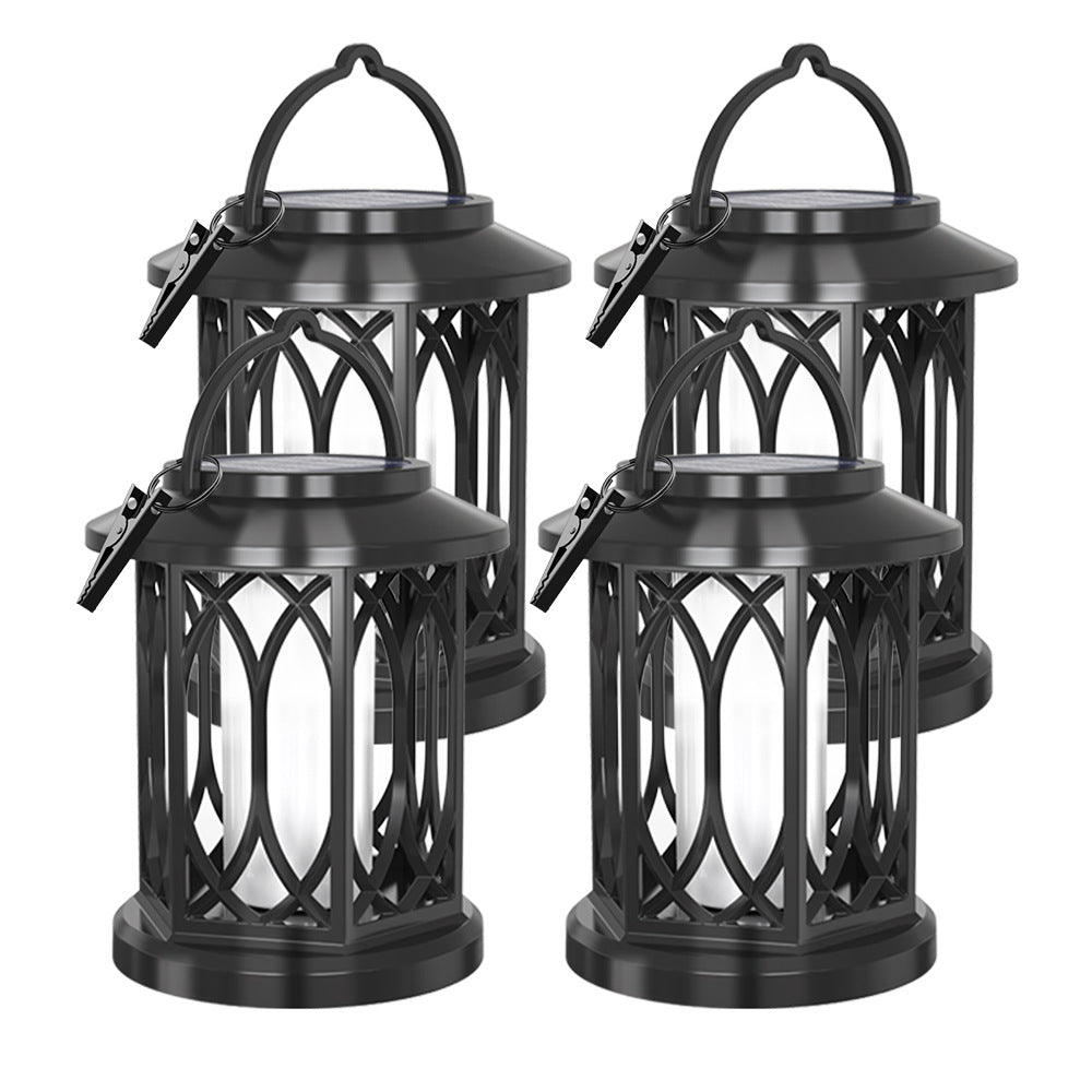 Decorative Solar Hanging Lantern With Metal Lattice Panels