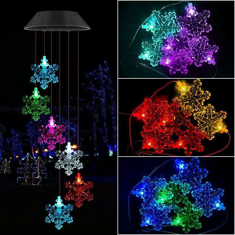 Solar-Powered Hanging Hummingbird LED Wind Chime With Color-Changing RGB Acrylic Birds And Weatherproof Top