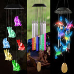 LED Solar Butterfly Wind Chime Garden Hanging Light Happy Growers