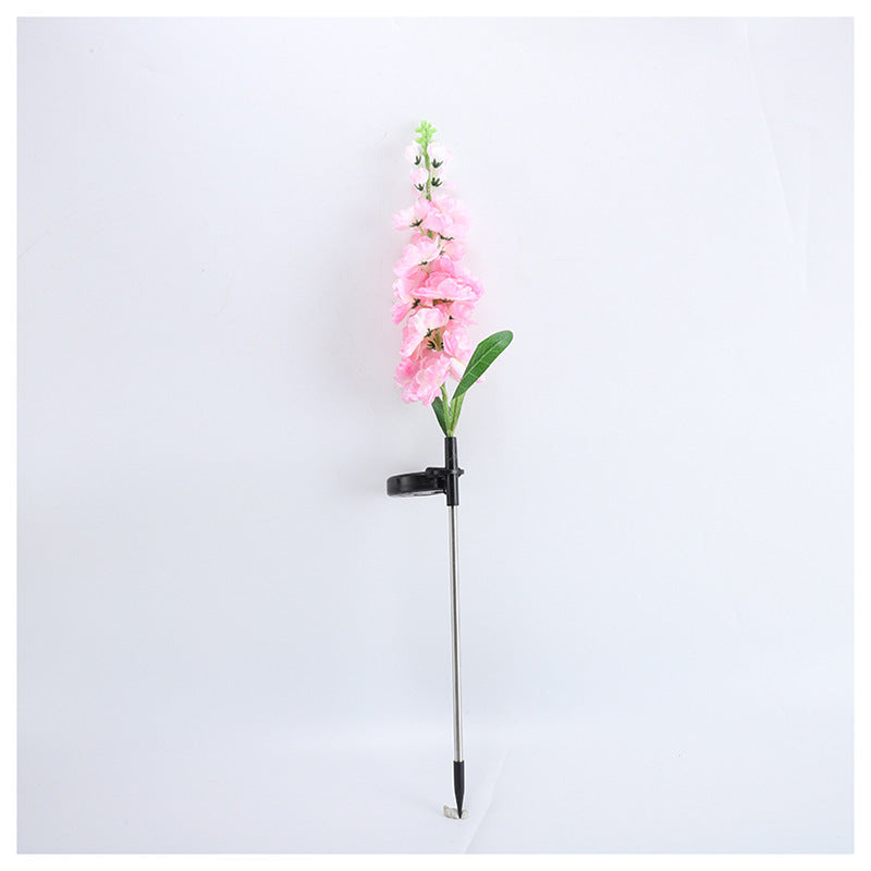 Decorative Tall Artificial Delphinium Garden Stake With Stainless Steel Spike And Adjustable Clip