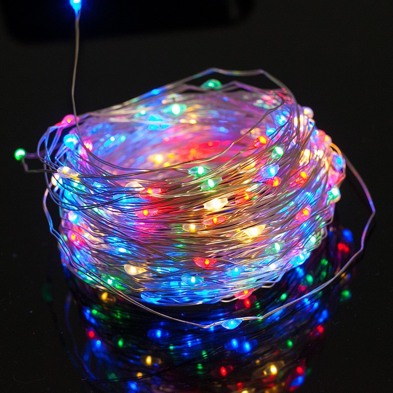 LED Fairy String Lights Ultra-Thin Silver Wire Battery Powered Splash Resistant Decorative Lighting
