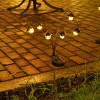 Outdoor Solar Lantern Pathway Stake Lights with Multi-Head Vintage Lamp Design