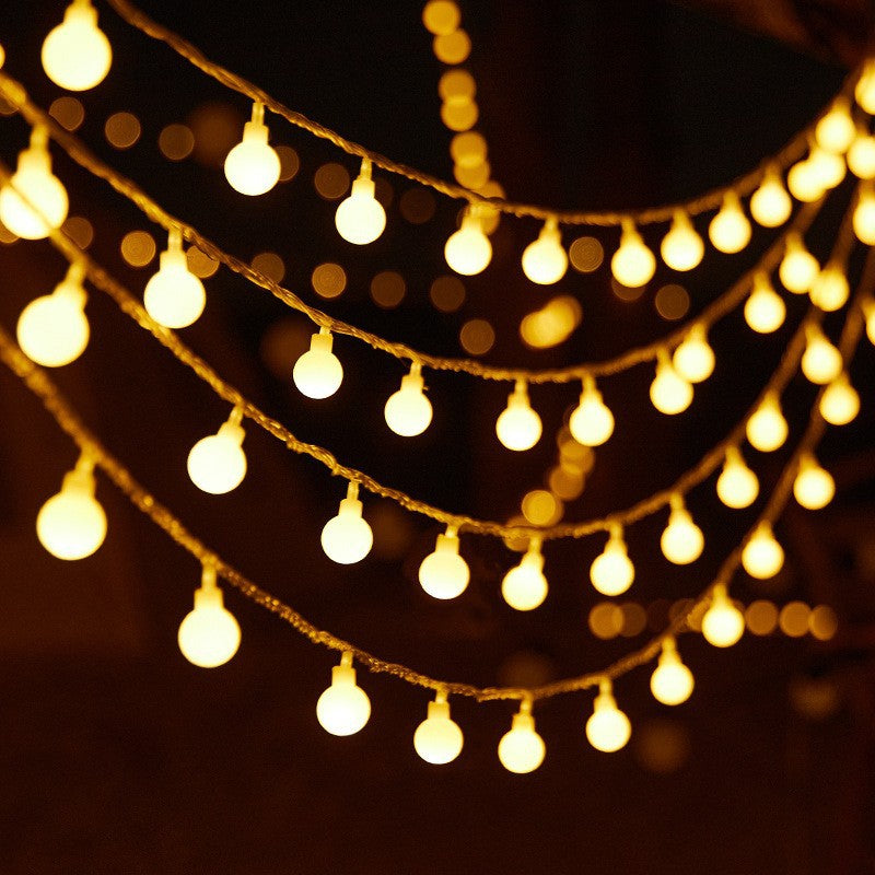 Decorative Outdoor LED Star And Globe String Lights Weather-Resistant Versatile Hanging Garland