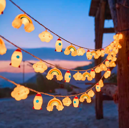 Decorative Outdoor LED Star And Globe String Lights Weather-Resistant Versatile Hanging Garland