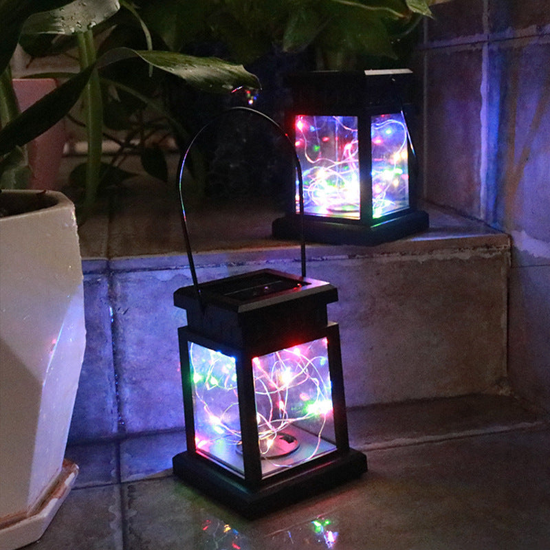 Solar Hanging Lantern With Realistic Flickering Flame LED Candle And Waterproof Outdoor Design