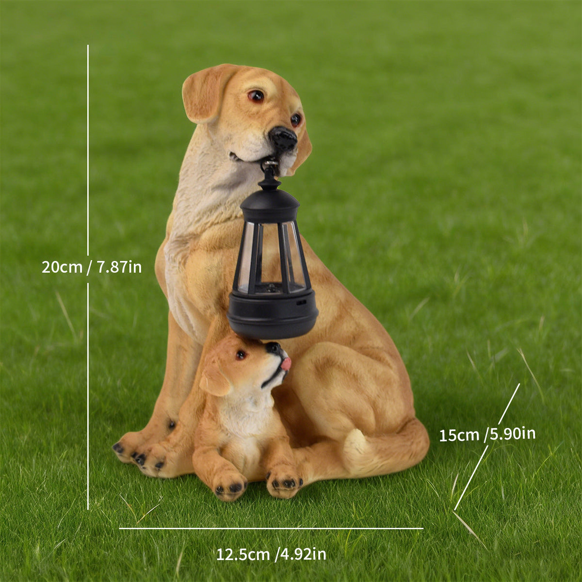 Outdoor Solar LED Lantern Boxer Dog Statue