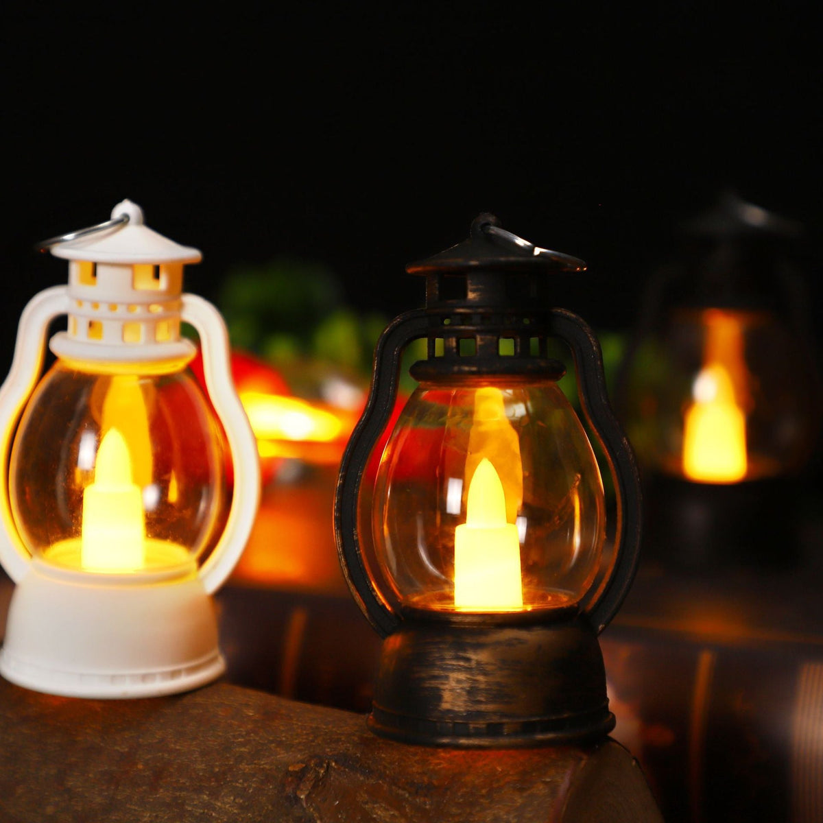Decorative LED Vintage-Style Mini Lantern Tealight Candle Holder