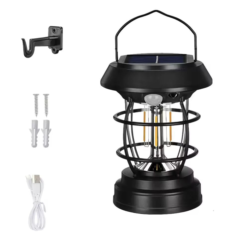 Solar-Powered Rechargeable LED Mosquito Zapper Lantern