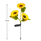 Solar-Powered Decorative Sunflower Garden Stake With Multi-Bloom LED Waterproof Panel Happy Growers