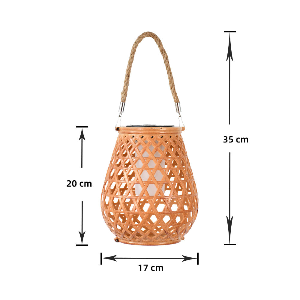 Decorative Woven Lantern With Rope Handle