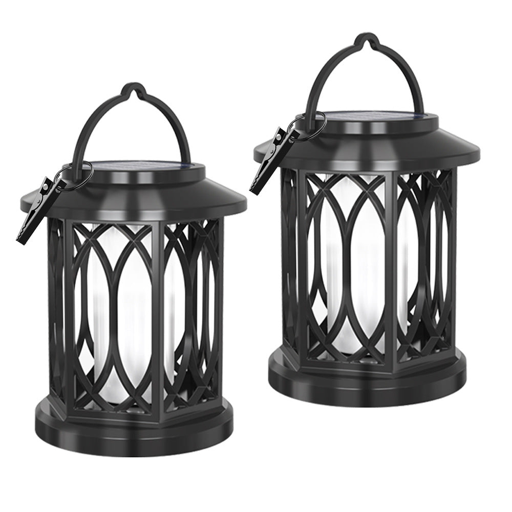 Decorative Solar Hanging Lantern With Metal Lattice Panels