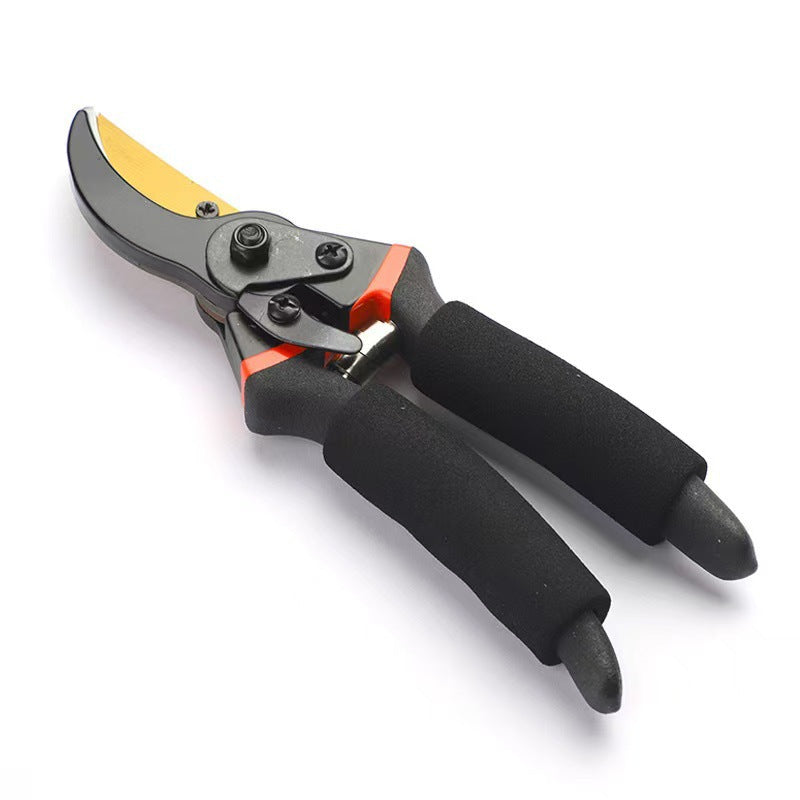 Ergonomic curved bypass pruning shears with non-slip foam grips House Growers