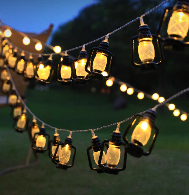 Decorative Outdoor LED Star And Globe String Lights Weather-Resistant Versatile Hanging Garland
