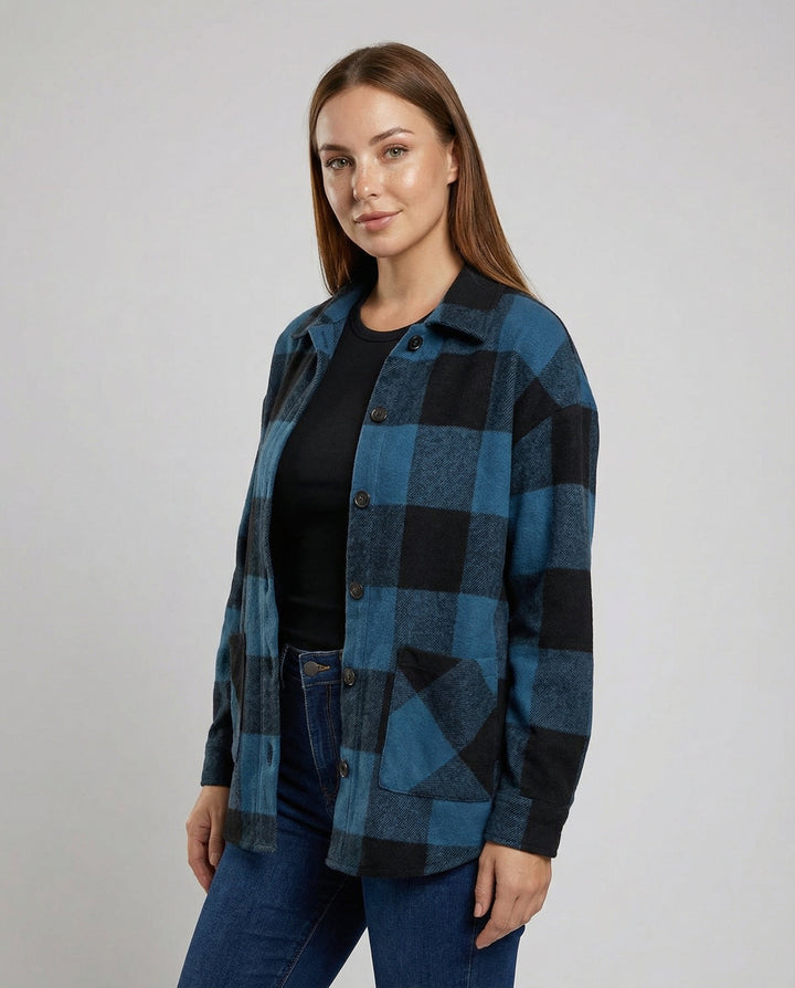 Casual Women's Check Long Blouse