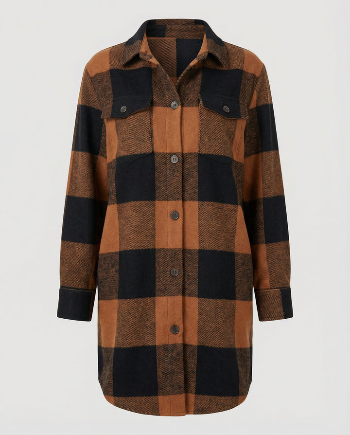 Casual Women's Check Long Blouse
