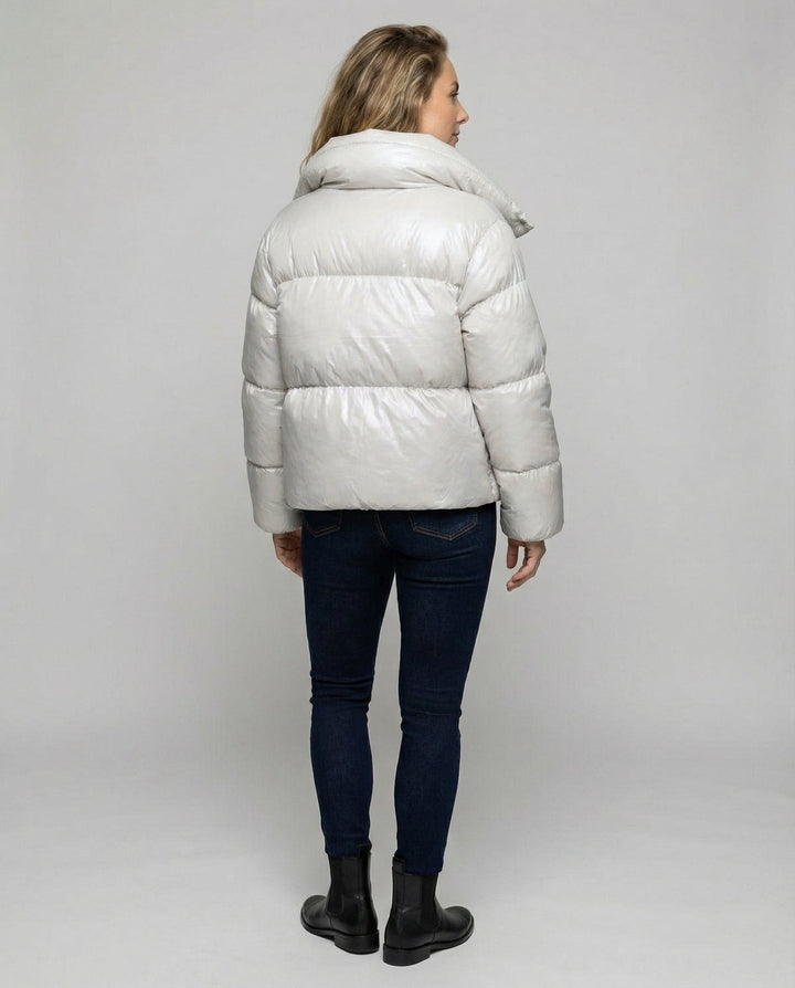 Short down coat women'shood