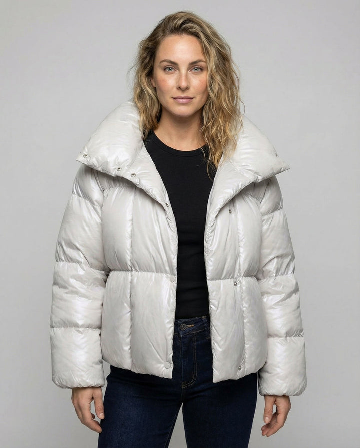 Short down coat women'shood