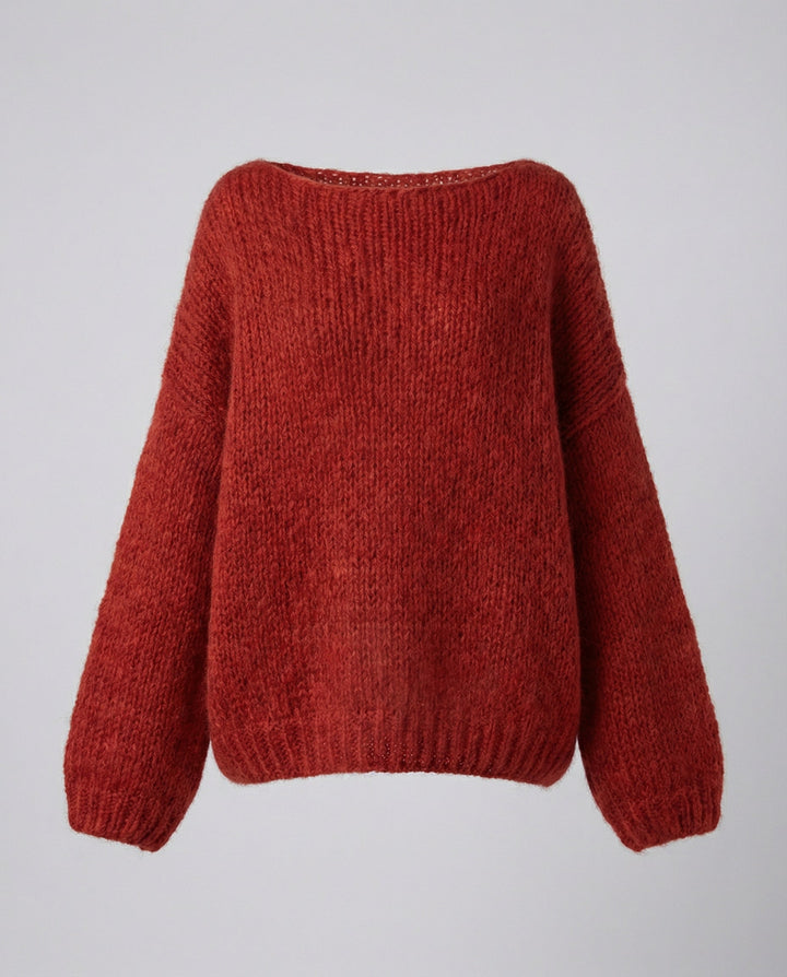 Oversized Pullover U Boat Neck