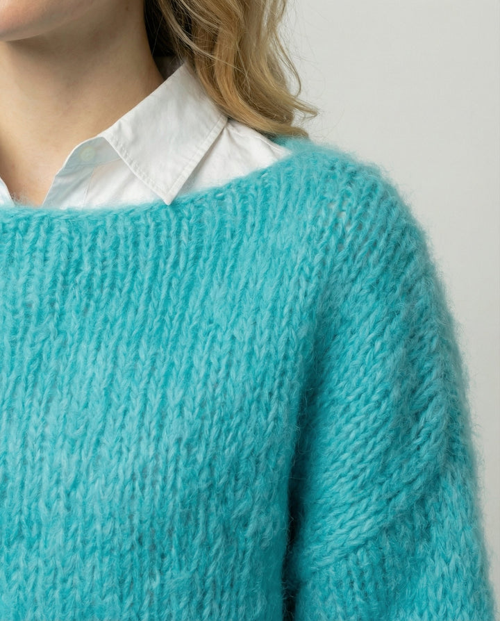 Oversized Pullover U Boat Neck