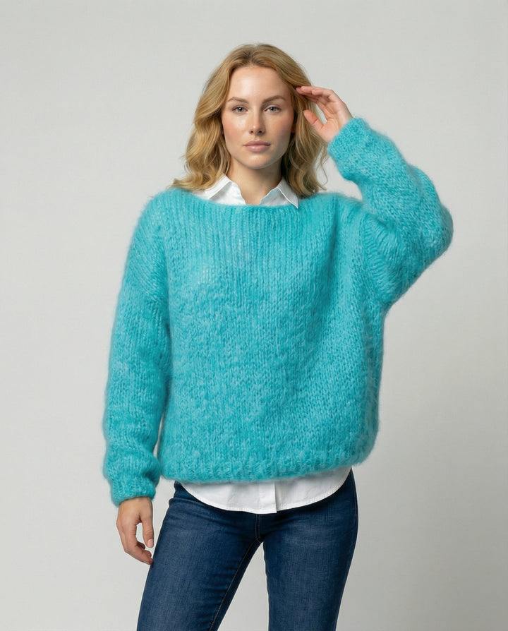 Oversized Pullover U Boat Neck