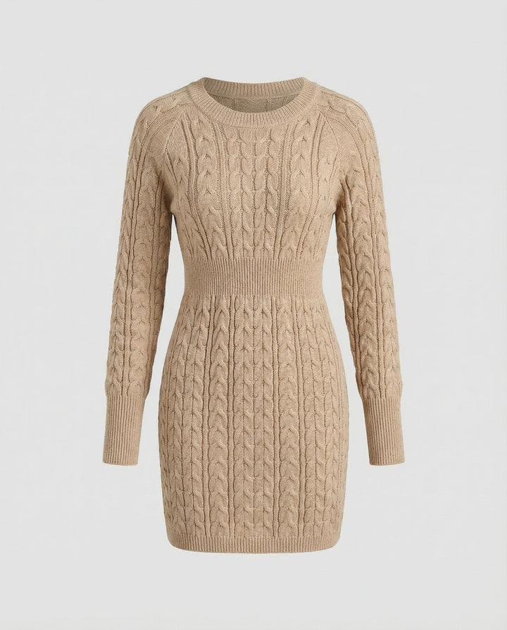 Knit Dress Braided Design Women