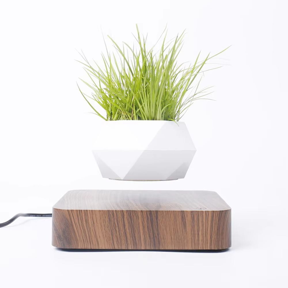 Happy Growers | Magnetic Levitating Bonsai Planter, Floating Flower Pot for Home and Office Décor