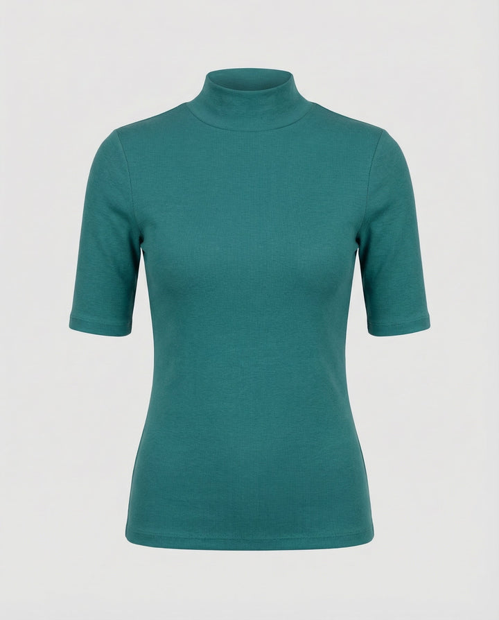 Fine knit seamless turtleneck sweater women