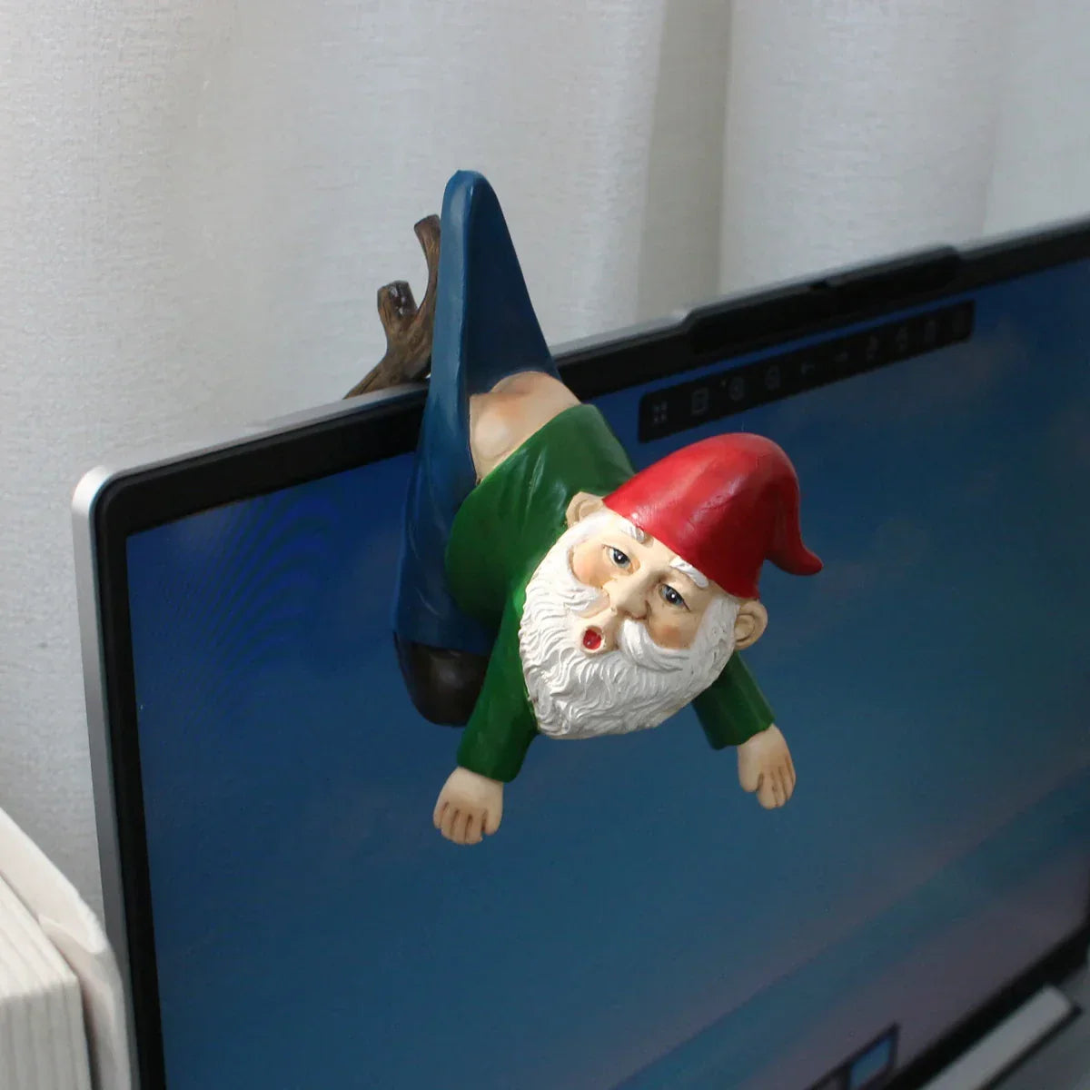 Happy Growers | Funny Gnome Flower Pot Hanger made of Resin with Pants on a Branch