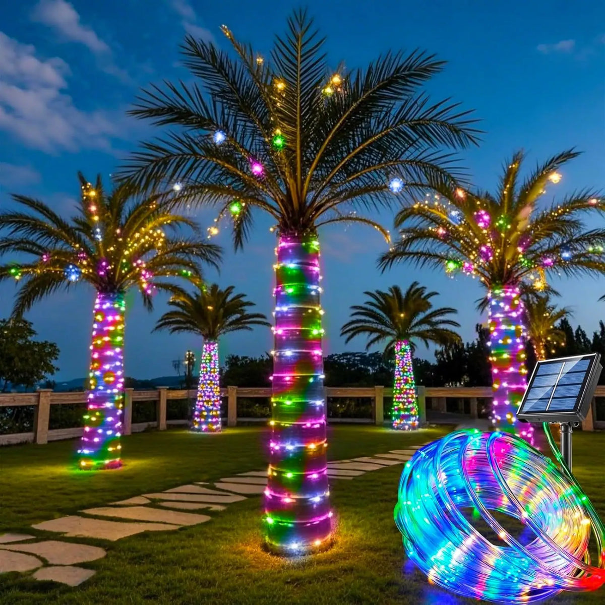 LumiSolar String Lights Outdoor | 7–32 m | Solar Powered & Waterproof | 8 Light Modes | Christmas, Garden & Party Lighting