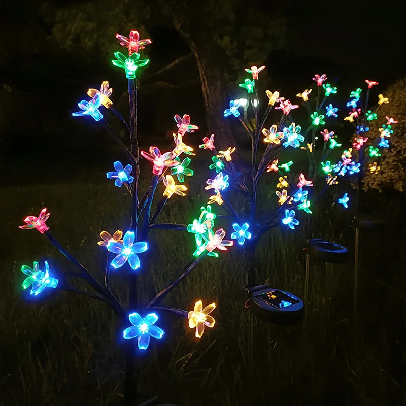 Sakura Tree Solar Flower Pathway Outdoor Lights