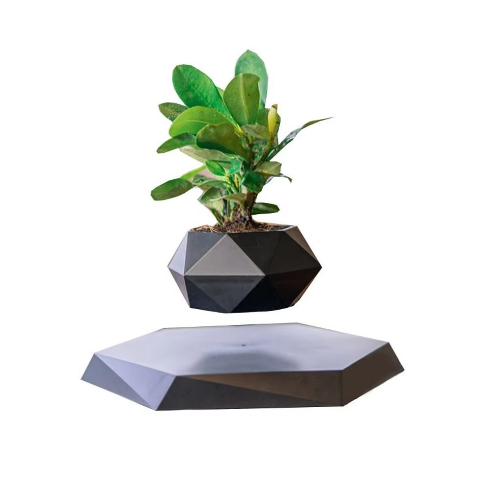 Happy Growers | Magnetic Levitating Bonsai Planter, Floating Flower Pot for Home and Office Décor