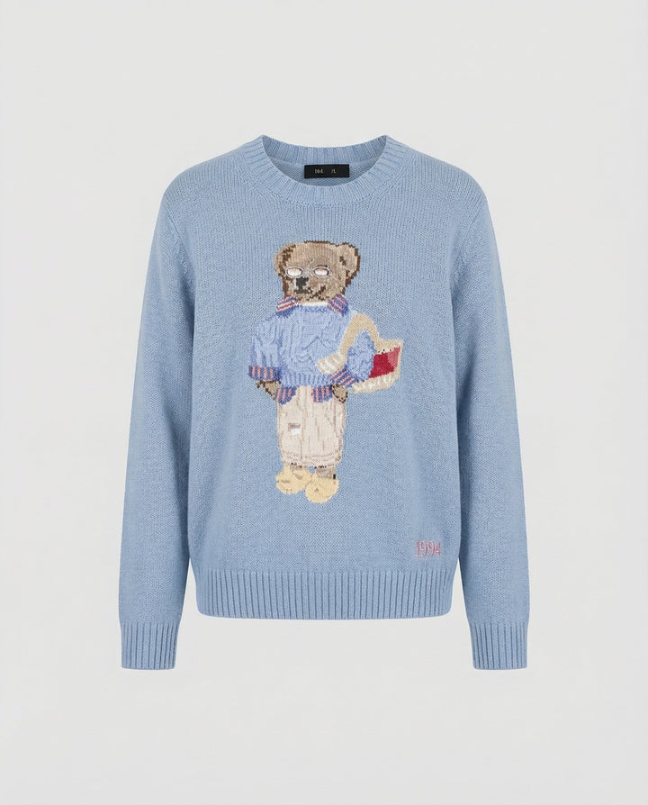 Bear knit sweater women loose