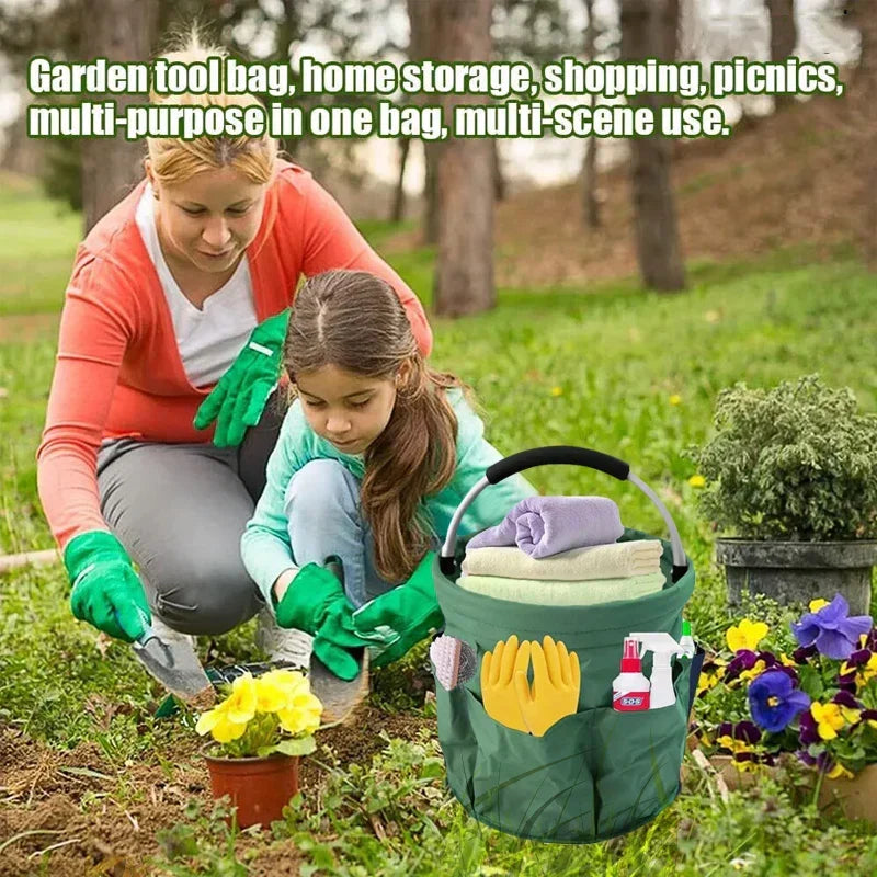 House Growers | OrgoFlex Folding Basket | 17L Volume | With Side Pockets | Water Repellent & Compact